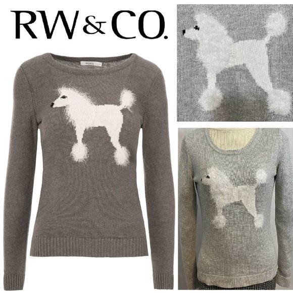 RW&CO. Sweaters - RW & CO POODLE Dog INTARSIA Knit Pullover Sweater